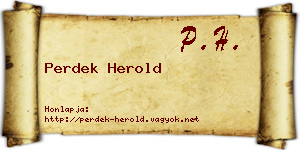 Perdek Herold névjegykártya